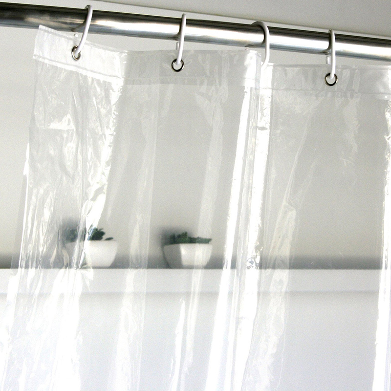 Rideau De Douche Transparent Anti-moisissure 180x200 Cm - PEVA - Motif Galets 3D - Livré Avec 12 Anneaux - 2
