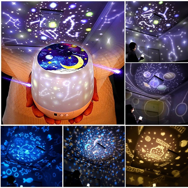 Veilleuse Enfants Projecteur Etoiles - Lampe Enfant de Projection LED, Couleurs 35 Modes,Lampe d'Ambiance Cadeau Décoration